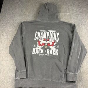 Georgia Bulldogs Men's Hoodie Sweatshirt XL Gray Champions Back to Back Old Row